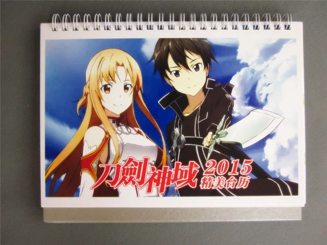 2015 desk calendar japan anime sword art online sao alo cosplay calendars 2015 online