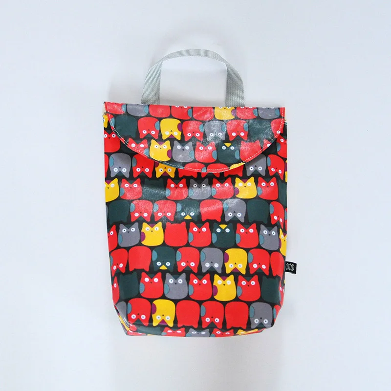 Органайзер для детских подгузников, водонепроницаемый, многоразовый, модный, с принтом, для путешествий, влажная, сухая сумка для мамы, переносная сумка для кормления, сумка для подгузников - Цвет: red owl