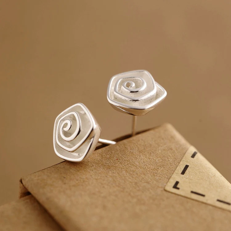 Женские серьги подвески в виде роз из стерлингового серебра 925 пробы|earrings origami|925