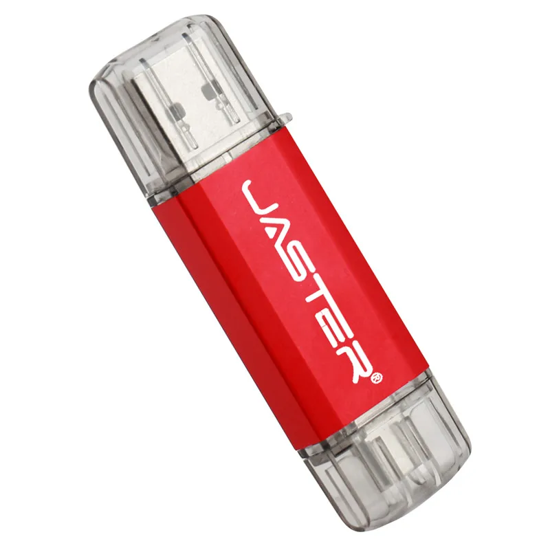 JASTER TYPE-C USB флеш-накопители USB3.0, флеш-накопитель для системы Android, 128 ГБ, 64 ГБ, 32 ГБ, 16 ГБ, внешний накопитель, 2 в 1, флешка - Цвет: Red