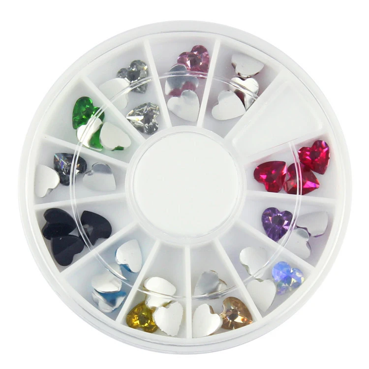 36 шт 3D Алмазные Стразы для дизайна ногтей, квадратные наклейки в форме сердца, колеса для украшения ногтей, аксессуары для ногтей