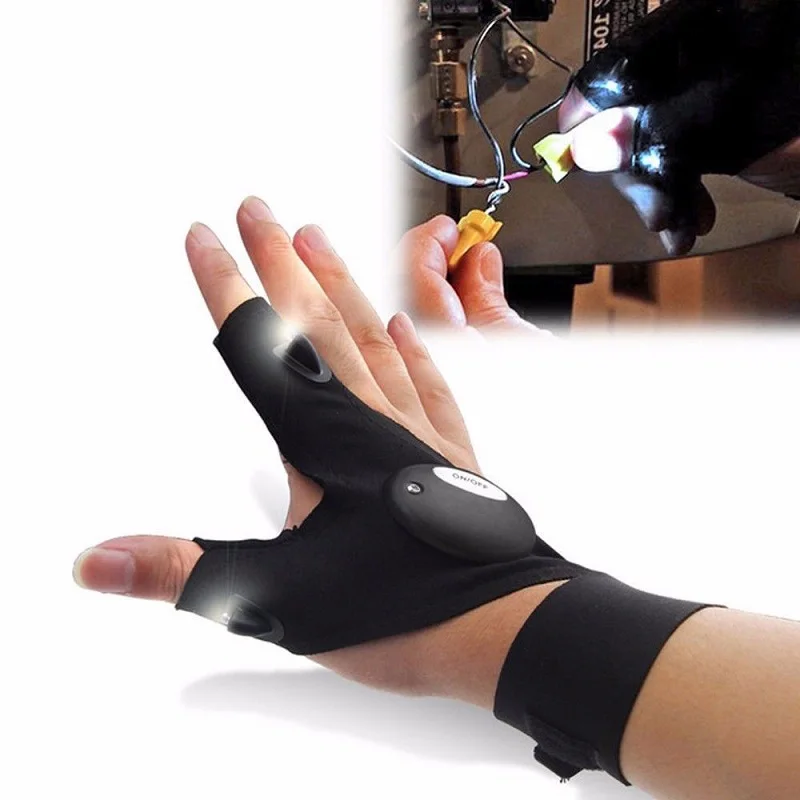 

Useful LED Light Beam Gloves Flashing Rave Finger Up Lighting Party Glow Waterproof Flashlight Gloves Party New exotic lights