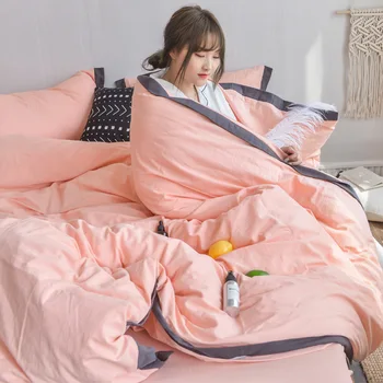 

Multi-Color Warm Soft Cozy Comforter Bedding Sets Washed Cotton Princess Style Duvet Cover Set 4pcs Twin Full King Queen Size