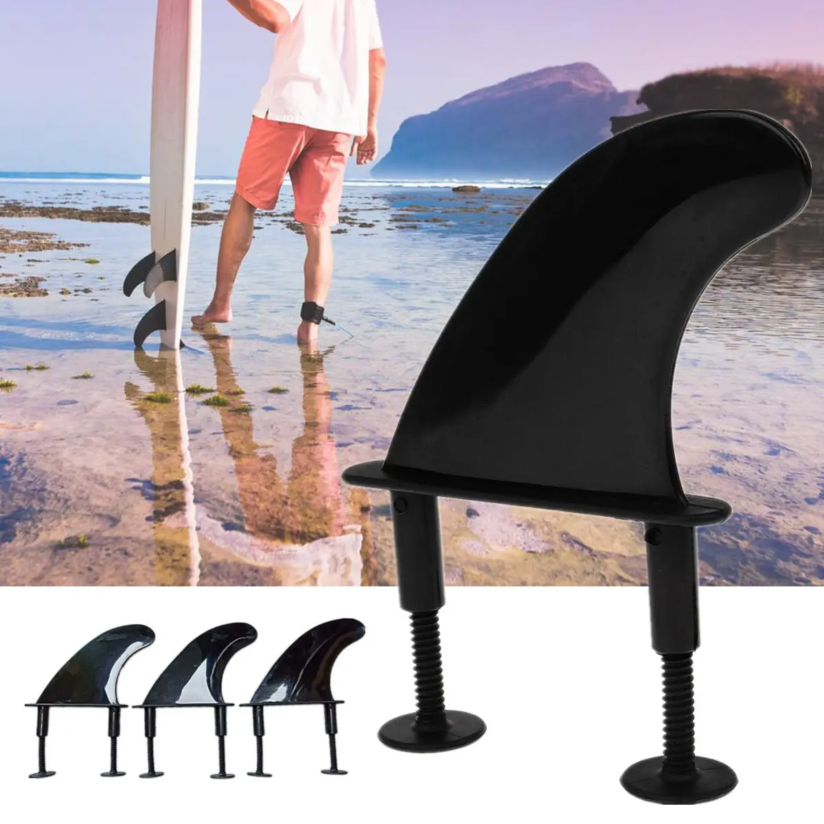 

3PCS Surfboard Fins Plastic Soft Surf Board Dorsal Thruster Paddleboard Screws Kit Surfing Accessories Outdoor Swim Water Sport