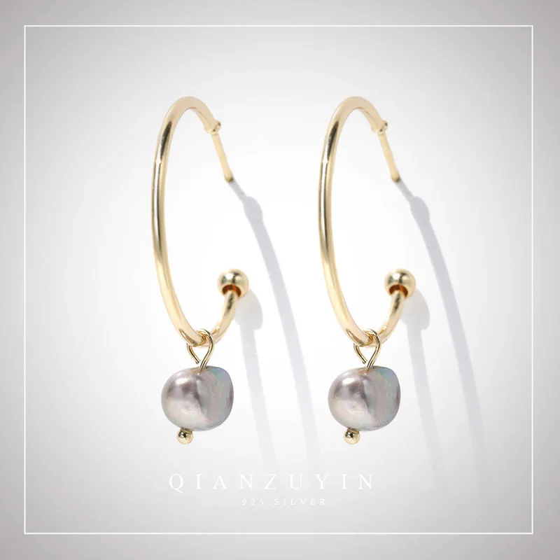 

Handmade Natural Fresh Water Baroque Pearl Dangle Earring Drop Engagement Earrings For Women Fine Jewelry