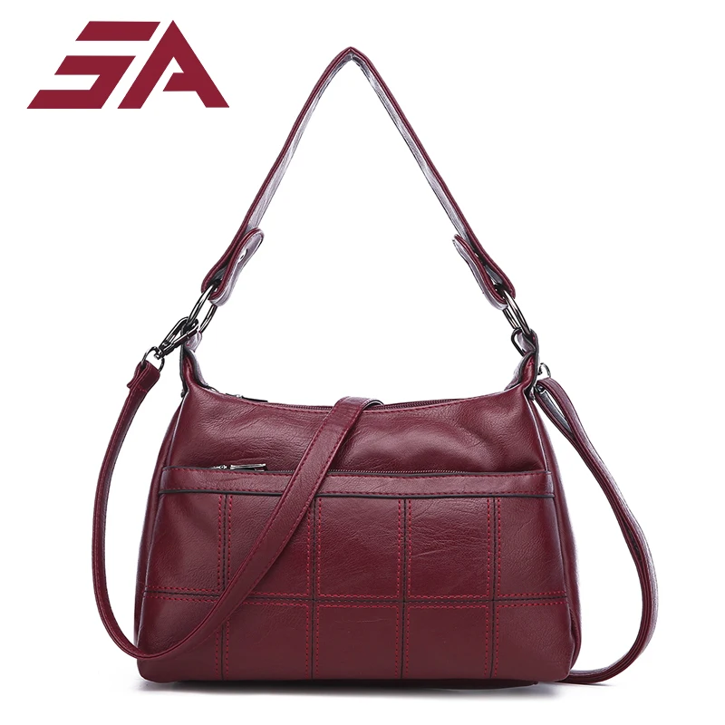

SA 2019 Hot Sale Women Casual Tote Bag Female Handbag Large Big Shoulder Bag for Ladies Vintage PU Leather Crossbody Bag