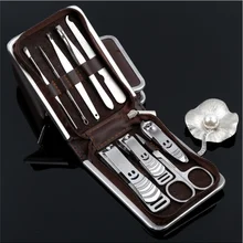 9 шт инструментов для ногтей комплект для стрижки, уход за ногтями Набор, педикюр, ножницы, пинцет, Ножи для бровей, ушным пинцетом, практичный набор маникюрных инструментов оптом/компанией dhl 200 наборы для ухода за кожей