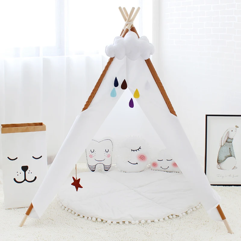 Детская палатка Tipi из ткани Оксфорд, Детская Вигвама, домик для детей Wigwam, игровая комната для детей, игрушки, реквизит для фотосъемки