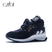 Czrbt из натуральной кожи туфли на платформе женская обувь на плоской подошве туфли со шнуровкой на плоской подошве Весна Осень Повседневная прогулочная обувь; Размер 35-42