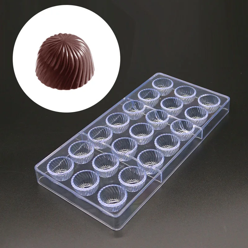 

21 Holes Screw Thread Shape Chocolate Mold Hard Plastic Baking Tools Diy Mini Cake Molds Jelly Pudding Candy Mold