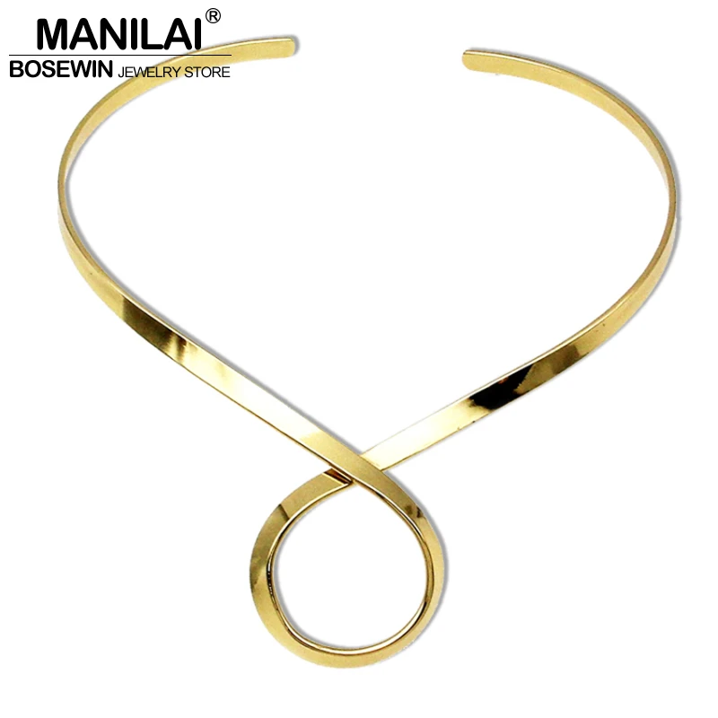 MANILAI, уникальное шикарное ожерелье-чокер из сплава для женщин, модные воротнички-подвески, простые ожерелья, ювелирные изделия макси, аксессуары CE3952
