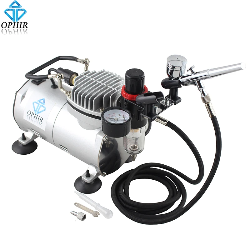 OPHIR 110V,220V Airbrush & Air Compressor Kit 0.3 mm Dual-Action for Body Paint Tattoo Nail Art _AC089+AC004A OPHIR 110V,220V Airbrush & Air Compressor Kit 0.3 mm Dual-Action for Body Paint Tattoo Nail Art _AC089+AC004A
