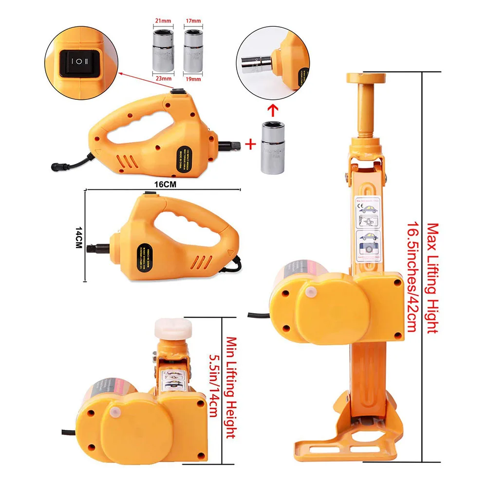 Электрическое напольное гнездо автомобиля 3 тонны все-в-одном автоматическое 12 В ножничный подъемник домкрат ударный ключ гнездо шины изменение