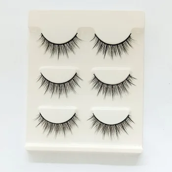 

KESMALL 3 Pack False Eyelashes Handmade Natural Makeup Eyelashes Make up Beauty Tools CL0096