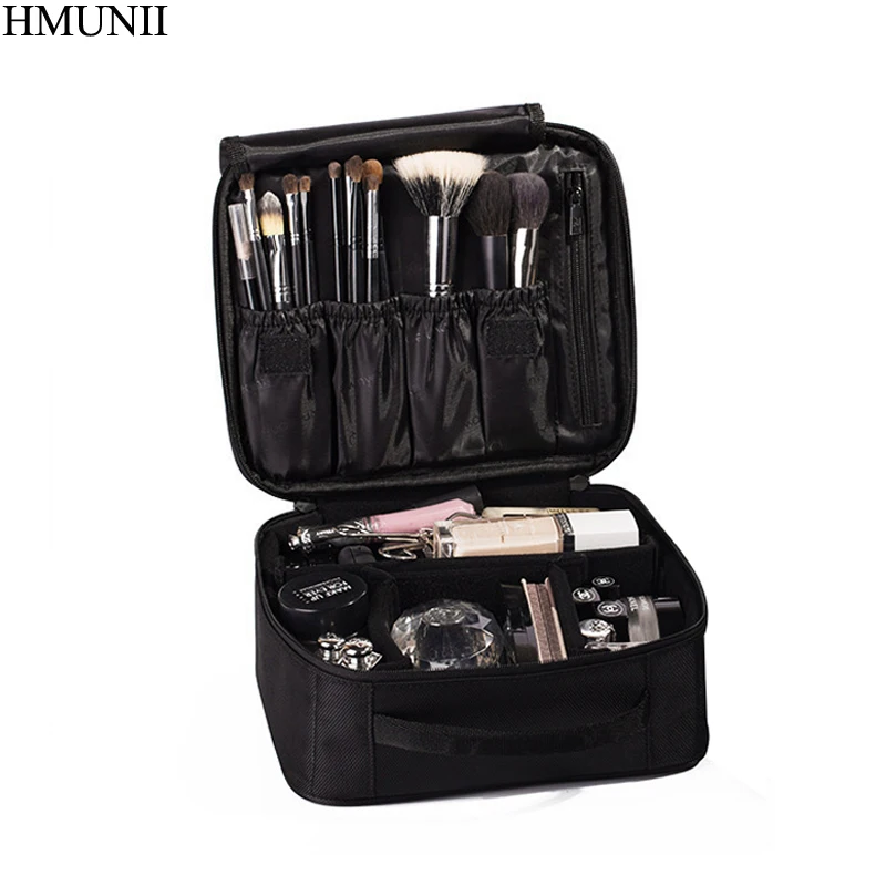 Продажа Hmunii Для женщин косметичка высокое качество Косметический Организатор путешествия на молнии Портативный Макияж сумка дизайнеры магистрали...