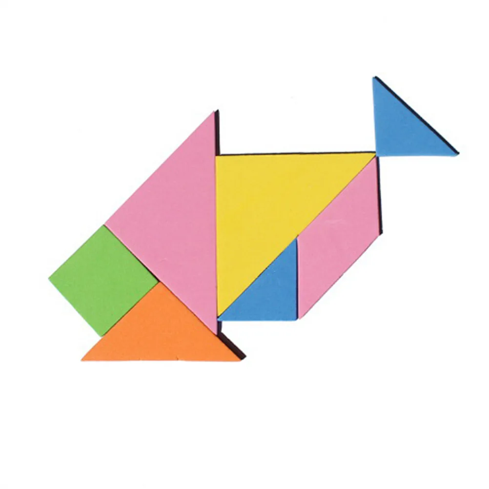 Деревянные Tangram 7 частей головоломки красочный квадрат IQ Игры Головоломка интеллектуальные Обучающие игрушки для детей размер: 9*9*0,4 см