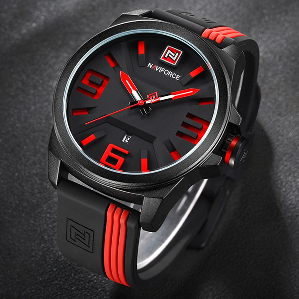 

NAVIFORCE PU Strap Watch Men Sport Quartz Watches Fashion Casual Waterproof Military Watches Analog Male Clock Relogio Masculino
