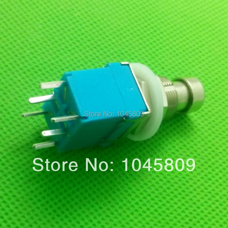 

10 pcs 2PDT DPDT Latching Stomp Foot Pedal Push Button 6 Pins Blue Switch free Shipping