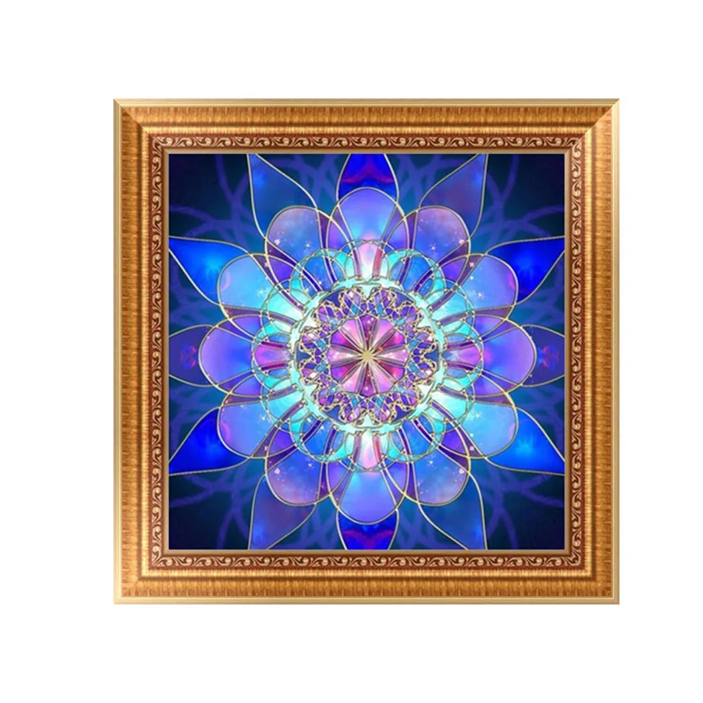 

5D DIY Diamond Embroidery blue flowers Cross Stitch Full Diamond landcape diamond Painting rhinestones Christmas gift LD