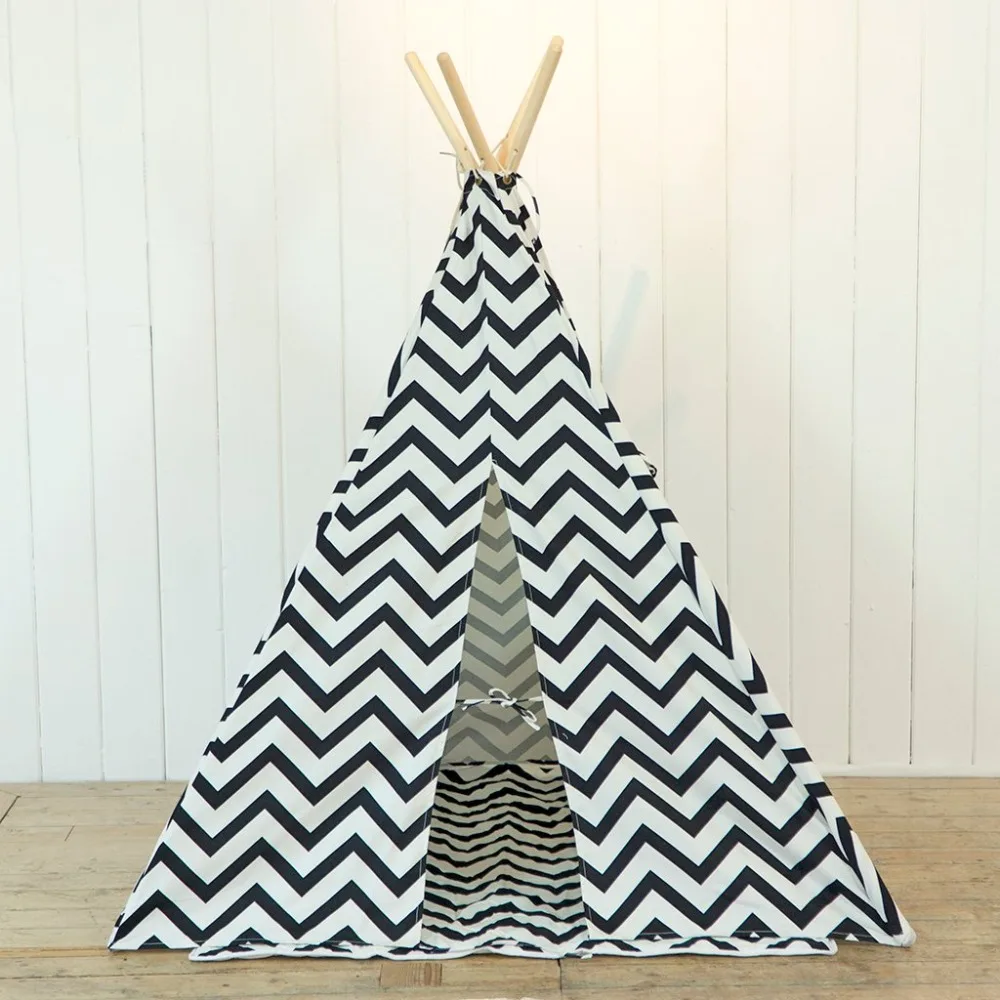 

Black Chevron Indoor Kids Teepee Play Tent Tipi Tee Pee Wigwam Without Mat