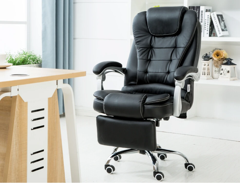 Откидывающееся кожаное кресло домашний компьютерный стул вращающееся кресло стильные кожаные массажные кресла