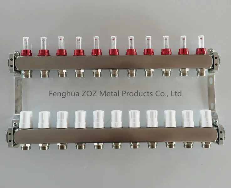 11 Port Stainless Steel Radiant Floor Heating Manifold Set ,Floor