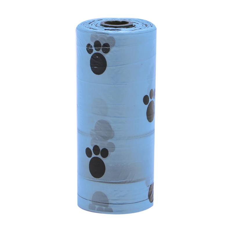 1 рулон/15 шт. Очистка многоцветный собака кошка для отходов, с лапками мешок Poo печать разлагаемые Сумки для животных C42