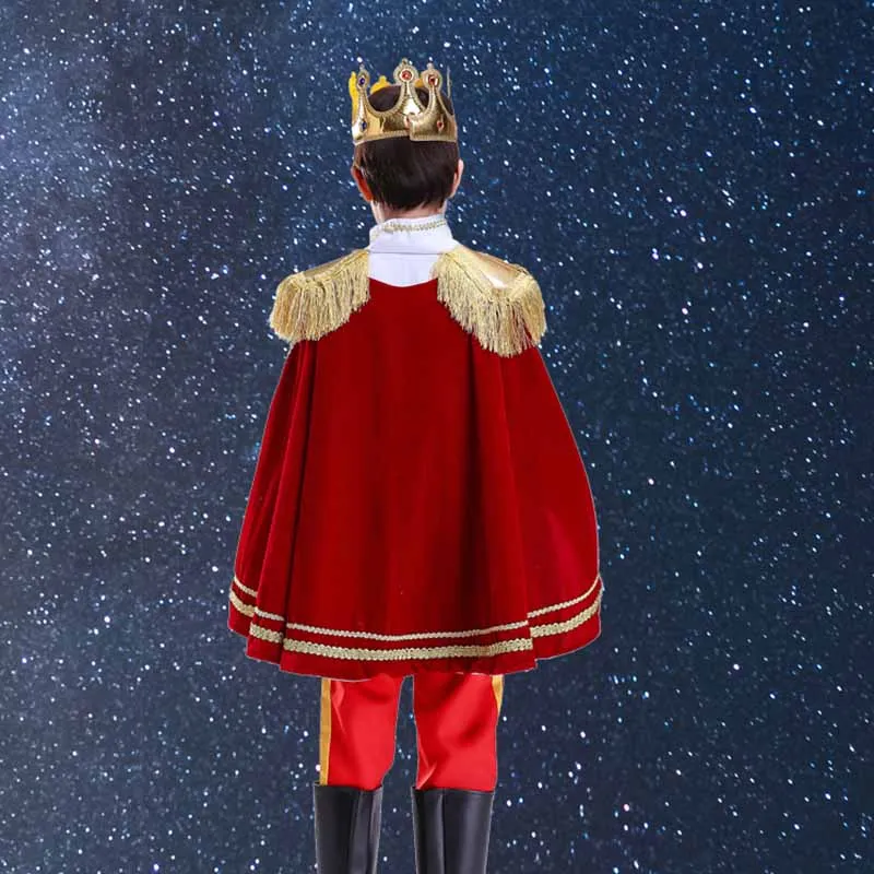 Children's New Year's Costumes Boys Prince Cosplay Halloween Christmas Kids Leader King Clothes With Crown Scepter Cloak Sets Children's New Year's Costumes Boys Prince Cosplay Halloween Christmas Kids Leader King Clothes With Crown Scepter Cloak Sets