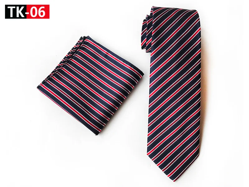 Модный 8 см шелковый носовой галстук, набор, голубой, желтый, в полоску, в клетку, Jucquard, карман, квадратный галстук для мужчин, деловой, формальный, на шею, галстуки - Цвет: K06