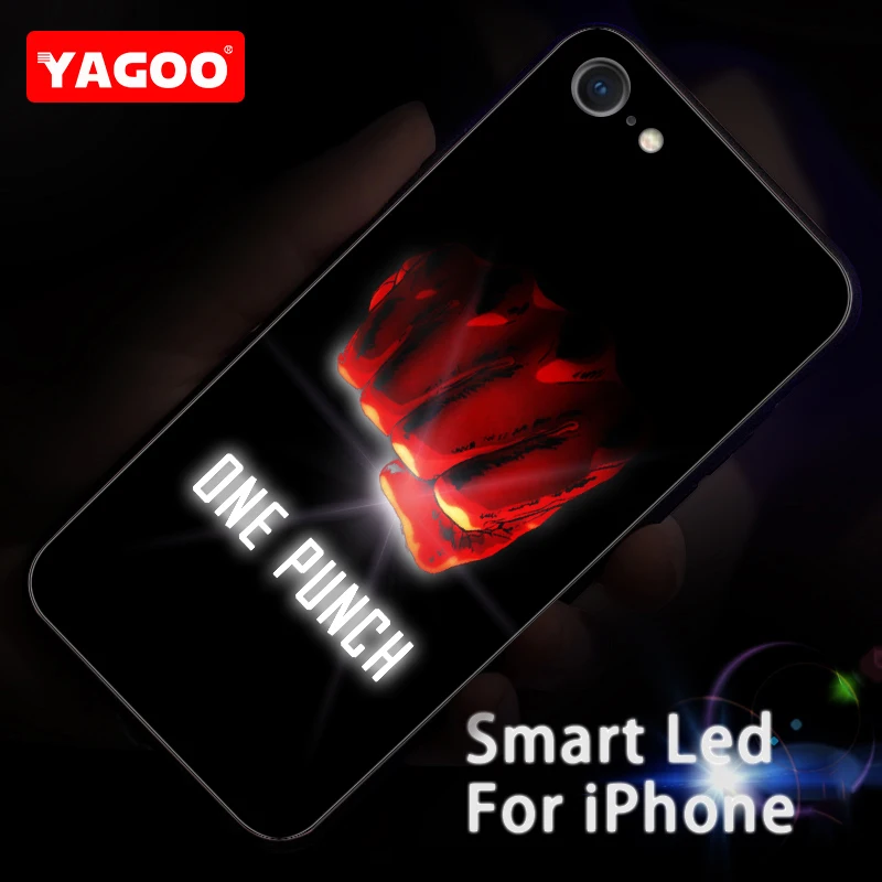

Yagoo Smart LED Glowing Phone Case For Apple iPhone 7 8 Plus Cases Back Cover Animal Funda Luxury Silicone Fashion Character
