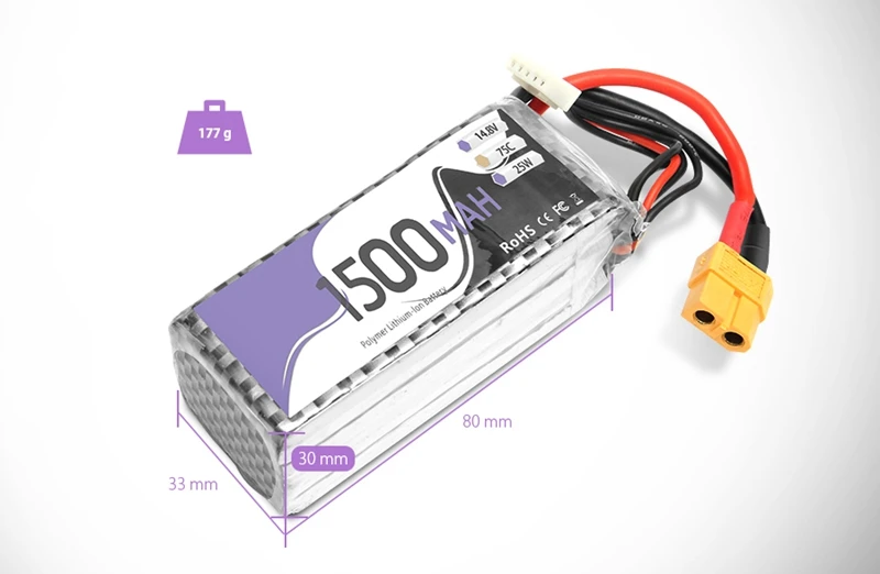 Eachine Wizard X220S FPV Racer запасная часть 4S 14,8 V 1500mAh 75C батарея XT60 Разъем для RC гоночных аксессуаров