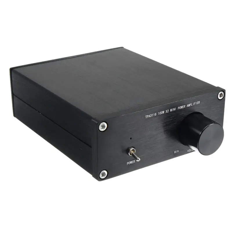 

New 100Wx2 Tpa3116D2 Dual-Channel Hifi Stereo Subwoofer Mini Digital Power Amplifier Aluminum Enclosure