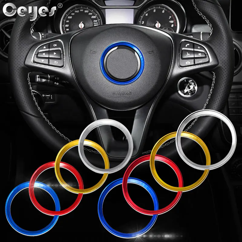 Ceyes Car Steering Wheel Ring Styling Accessories Decoration Sticker Circle Case For Mercedes Benz GLA W203 W211 W205 W204 Cover