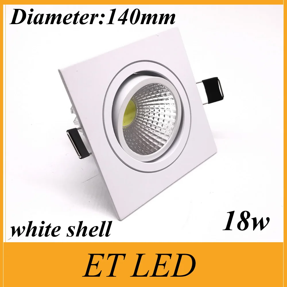 18w Led Square Cob Downlights Epistar Chip Diameter140mm High Power