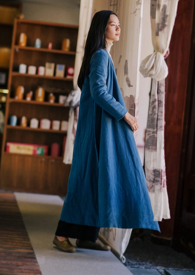 В китайском этническом Стиль женщина очень длинные платья Стильный Вышивка лоскутные платья осень-весна Мода одежда платье с поясом
