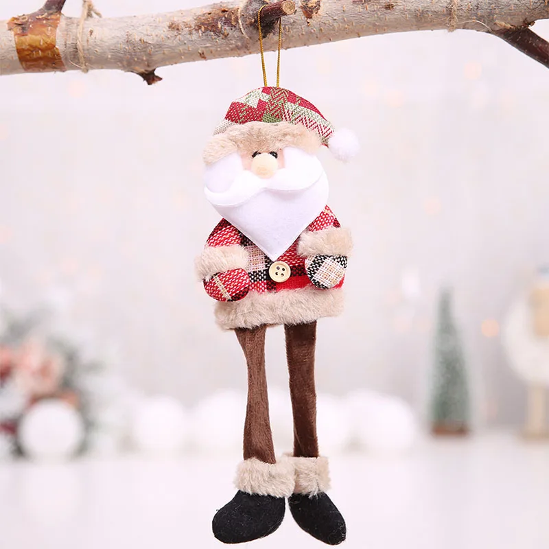 7*23 см новогодняя елка украшения кулон Санта Клаус Медведь Снеговик Лось кукла Висячие украшения Рождественские украшения для дома - Цвет: Santa claus