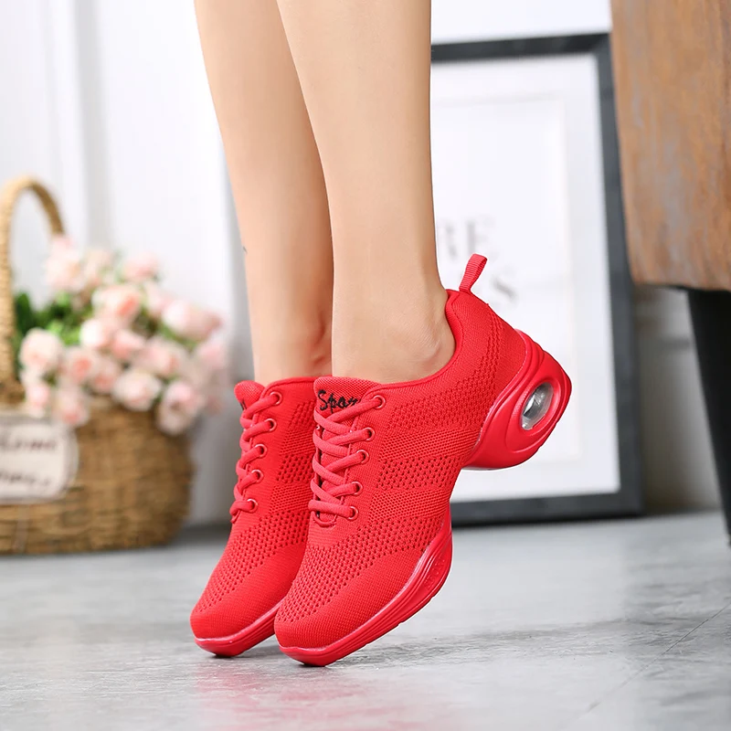 

Dance Shoes Women New Soft Outsole Breath Flying Wire Weaving Sneakers Jazz Hip Hop Shoes Female Modern Dance Zapatos Movefun