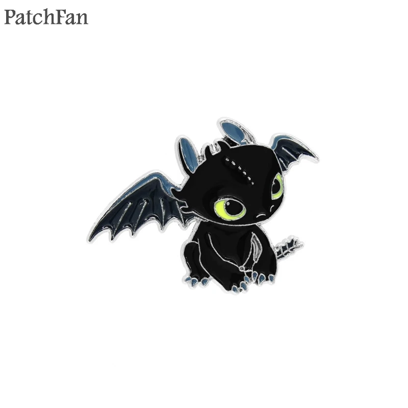 

Patchfan How to Train Your Dragon Toothless Night Fury Zinc pins para backpack clothes bag hat badges brooches decoration A1296