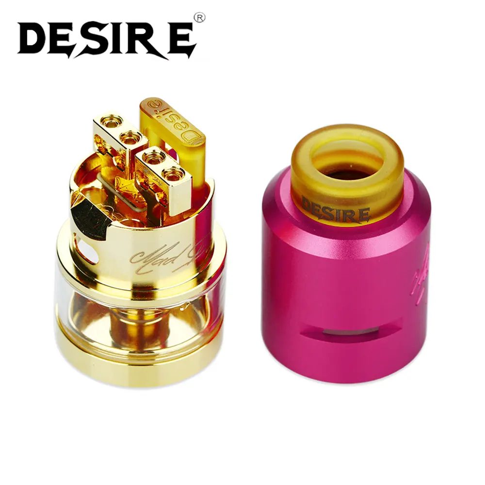 Оригинальный Desire Mad Dog RDTA 7 мл и мм 24 мм RDTA обслуживаемый испаритель танк подходит один/двойная катушка для мех мод Vape Танк Vs Elite RDTA