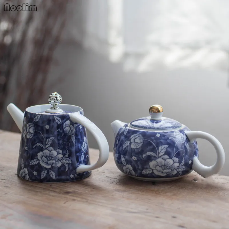 NOOLIM Jingdezhen Blue and White Porcelain Teapot Ceramic Kungfu Tea