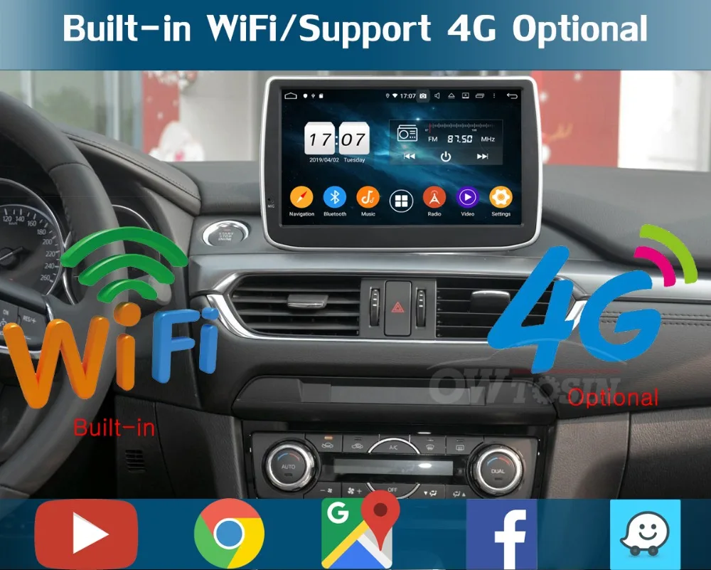 " ips 8 Core 4G ram+ 64G rom Android 9,0 автомобильный DVD навигационный GPS радиоприемник для Mazda 6 III 3 GJ Atenza мазда6 DSP CarPlay