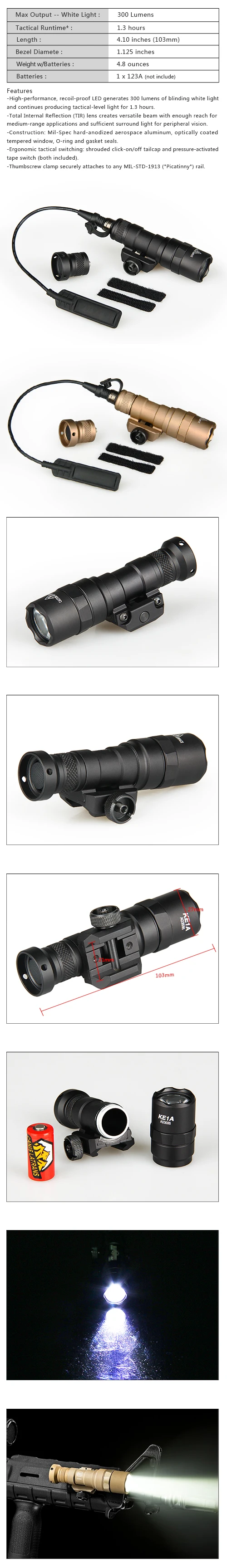 Fábrica de Vender Olheiro para M1913 Arma Tática Luzes Mini Lanterna Ferroviário Picatinny Rail Gz150078 M300a Led 2 Luzes de armas
