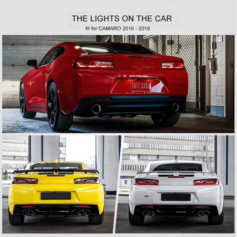 Светодиодный задний фонарь для Chevrolet Camaro Копченый черный красный левый правый боковой светодиодный задний светильник поворотный сигнальный светильник