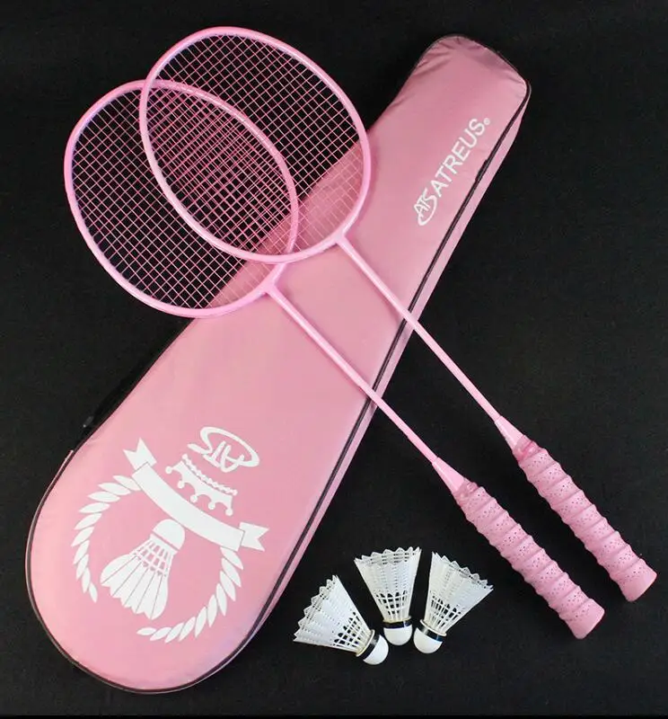 

Badminton racket double racket carbon 4U ultra light single endurance type men and women 2 sets offensive type all adults