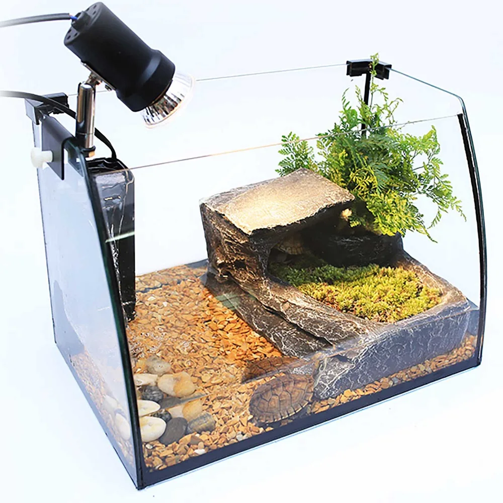 Reptiles Amphibian Aquatic Turtle Tank Kit Aquarium Basking Light