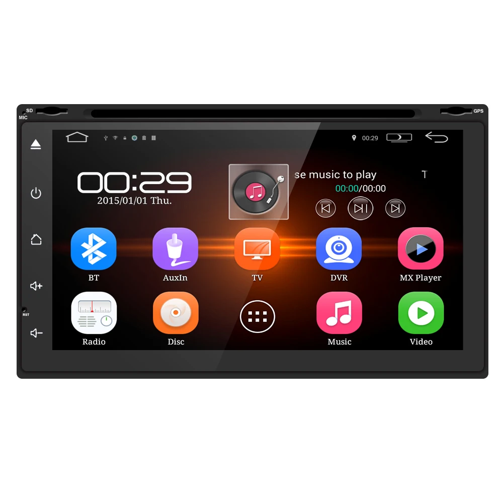 

inch Car Media Player 2Din Bluetooth MIC GPS WiFi Android 5.1 Quad Core Car DVD MP3 MP4 Player FM/AM radio Touch