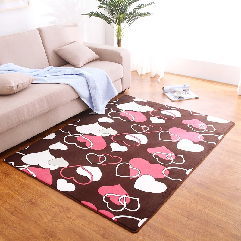 

Coral velvet thick carpet bedroom living room blanket coffee table sofa mat bedside bay window rectangular rug non-slip
