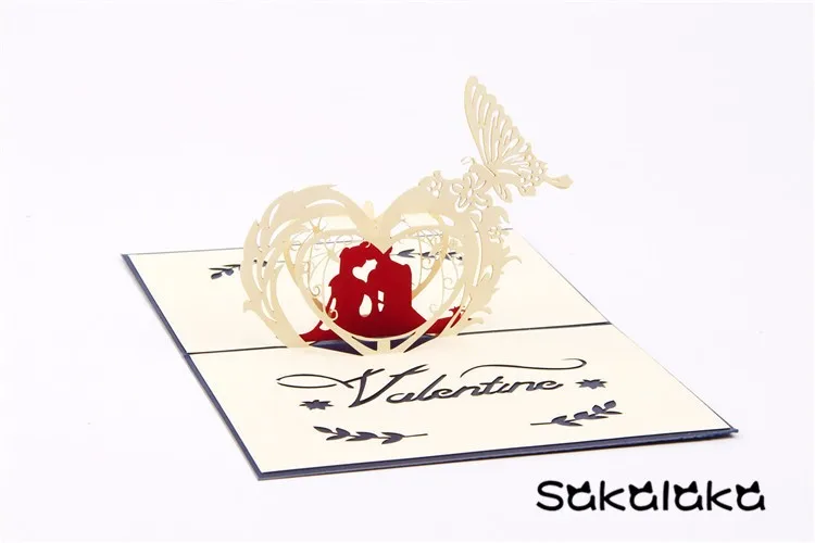 10 шт. креативная ручная работа 3D День Святого Валентина поздравительная открытка на заказ праздничная открытка ручной работы подарок на день Святого Валентина