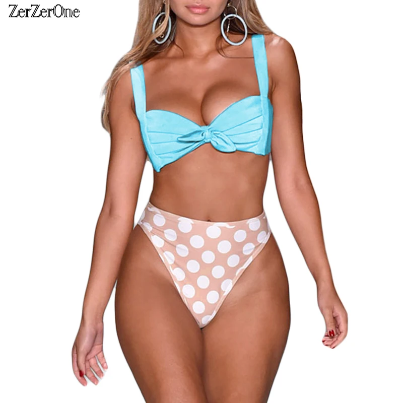 

Bikini 2018 New Sexy Bandeau Push up Swimsuit Women Swimwear Female Beach Wear Dot Bathing Suits Brazilian Bikinis Set Biquini