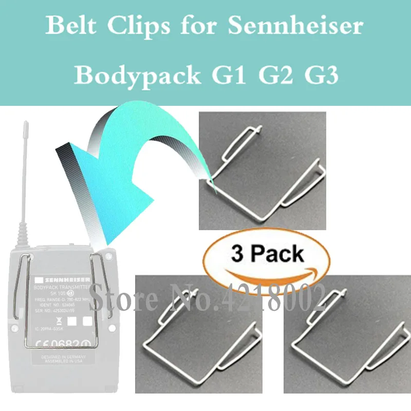 

Pro 3 x Unit Metal Replacement Belt Clips for Sony Sennheiser Bodypack Transmitter G1 G2 G3 Wireless Microphone Mic System